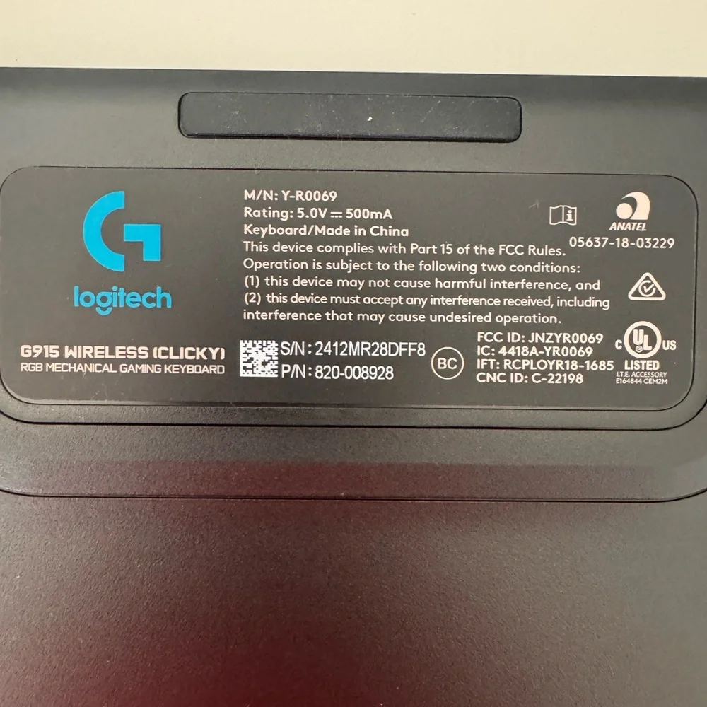 Logitech G915 LIGHTSPEED RGB Mechanical Gaming Keyboard/Bluetooth Support